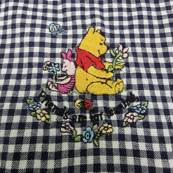 Vintage Disney Pooh Jumper Dress Womens XL Blue Gingham Winnie The Pooh 90s - Picture 14 of 16